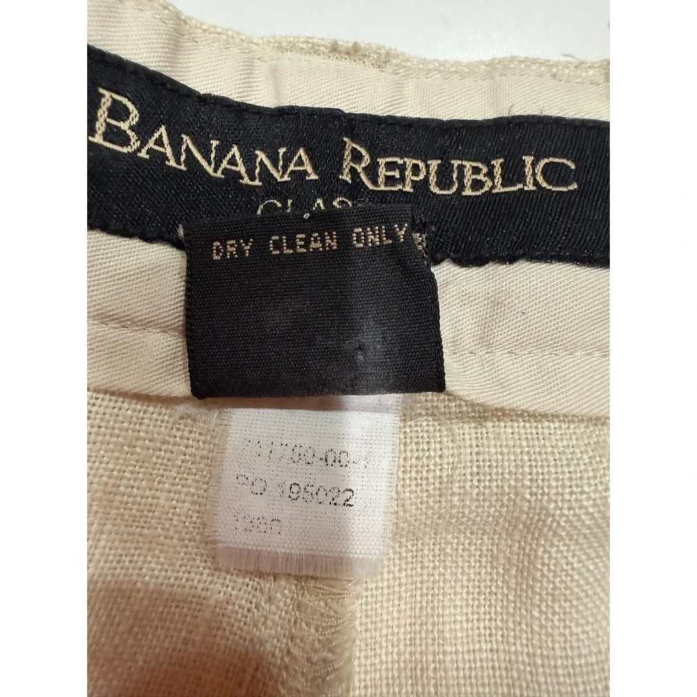 Banana Republic Classic Beige Cream Linen Pleated Mens Shorts size 38